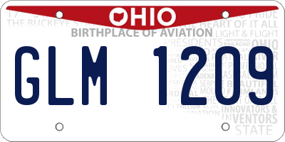 OH license plate GLM1209