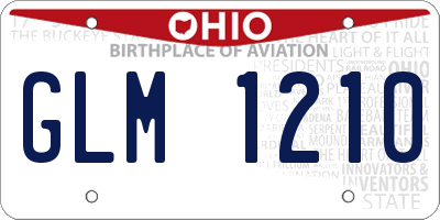 OH license plate GLM1210