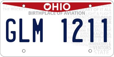OH license plate GLM1211