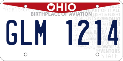 OH license plate GLM1214