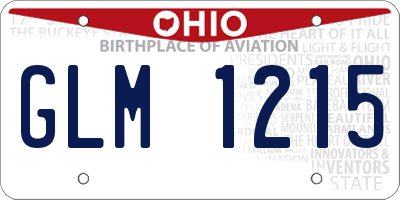 OH license plate GLM1215