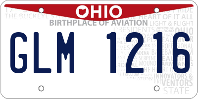 OH license plate GLM1216