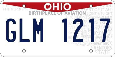 OH license plate GLM1217