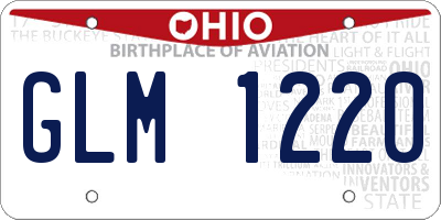 OH license plate GLM1220