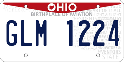 OH license plate GLM1224