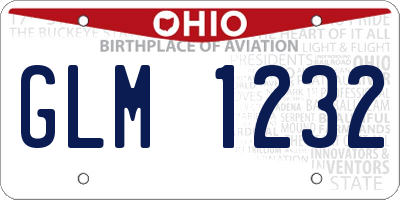 OH license plate GLM1232