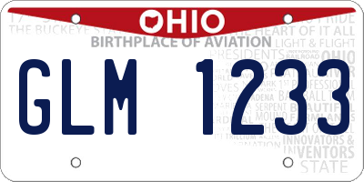 OH license plate GLM1233
