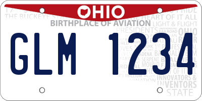 OH license plate GLM1234