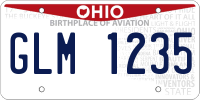OH license plate GLM1235