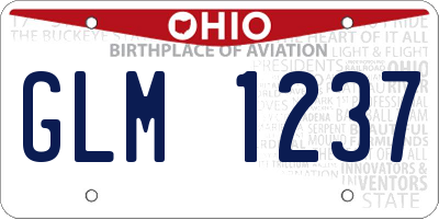 OH license plate GLM1237