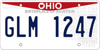 OH license plate GLM1247