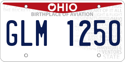 OH license plate GLM1250