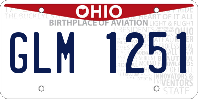 OH license plate GLM1251