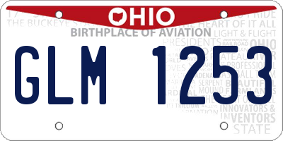 OH license plate GLM1253