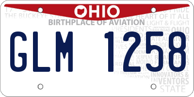 OH license plate GLM1258