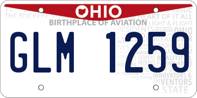 OH license plate GLM1259