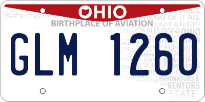OH license plate GLM1260