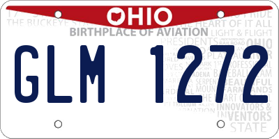 OH license plate GLM1272