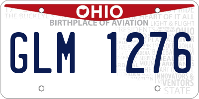 OH license plate GLM1276