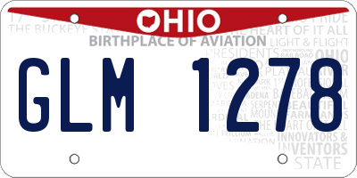 OH license plate GLM1278
