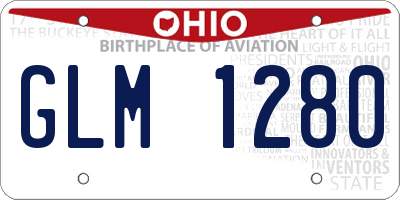 OH license plate GLM1280