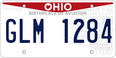 OH license plate GLM1284