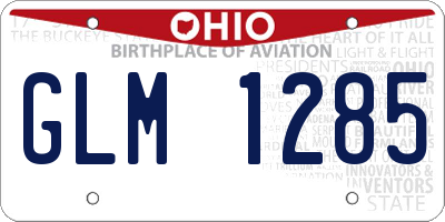 OH license plate GLM1285