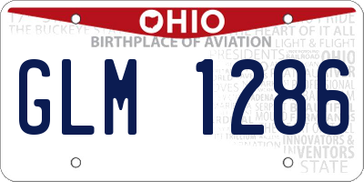 OH license plate GLM1286