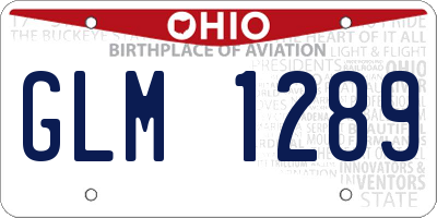 OH license plate GLM1289