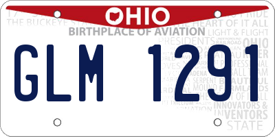 OH license plate GLM1291