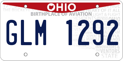 OH license plate GLM1292
