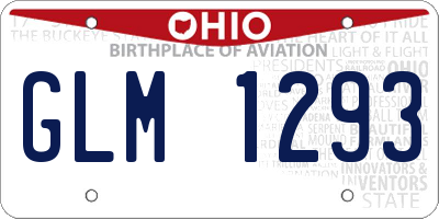 OH license plate GLM1293