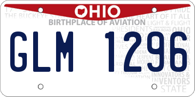 OH license plate GLM1296