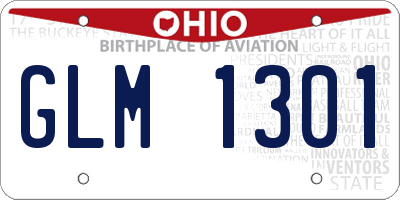 OH license plate GLM1301