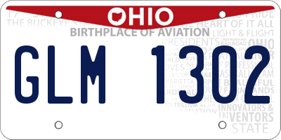OH license plate GLM1302