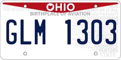 OH license plate GLM1303