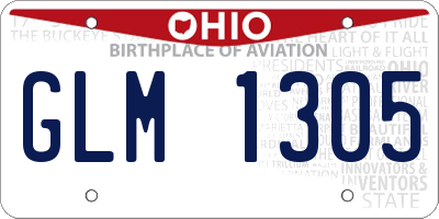 OH license plate GLM1305