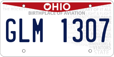 OH license plate GLM1307