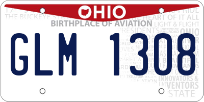 OH license plate GLM1308