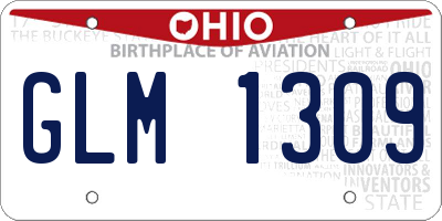 OH license plate GLM1309
