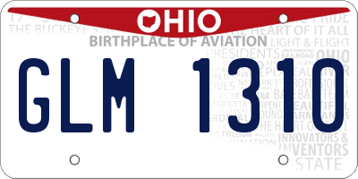 OH license plate GLM1310