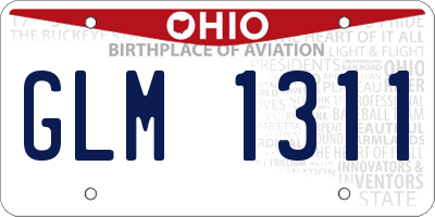 OH license plate GLM1311