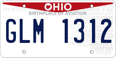 OH license plate GLM1312