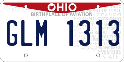 OH license plate GLM1313