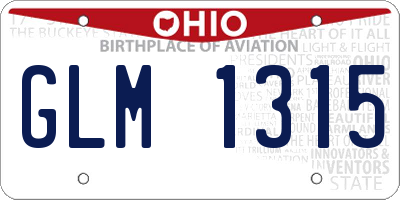OH license plate GLM1315
