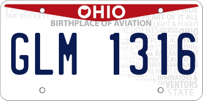 OH license plate GLM1316