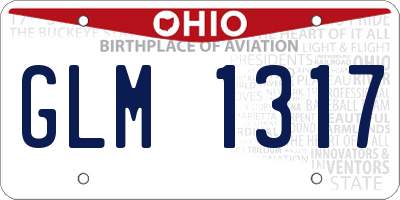 OH license plate GLM1317
