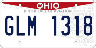 OH license plate GLM1318