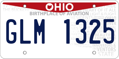 OH license plate GLM1325