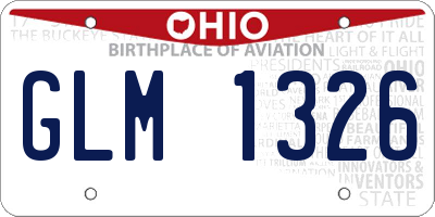 OH license plate GLM1326